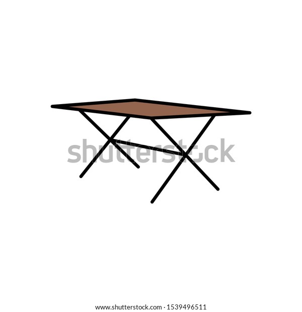 Metal Legs Joining Folded Table Vector Stock Vector Royalty Free 1539496511