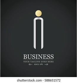 Metal I Letter Logo, alphabet logo design.