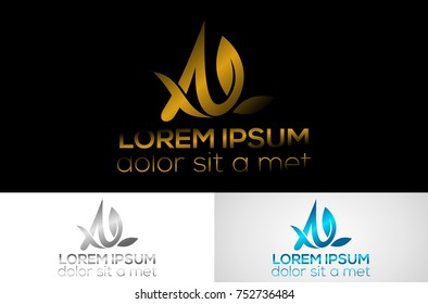 metal letter A logo design

