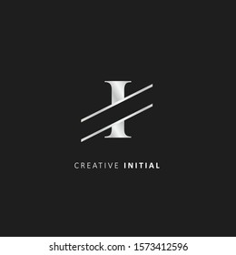 Metal i letter logo, design vector symbol template element