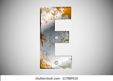 Metal letters of the alphabet  E