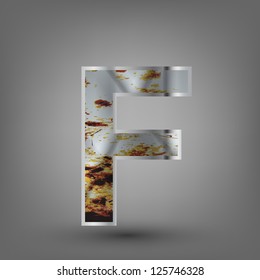 Metal letters of the alphabet F