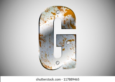 Metal letters of the alphabet  G