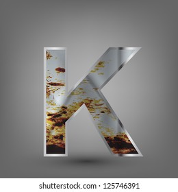 Metal letters of the alphabet K