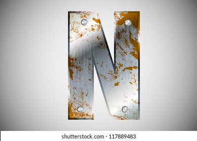 Metal letters of the alphabet  N