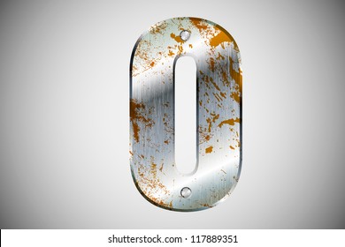 Metal letters of the alphabet  O