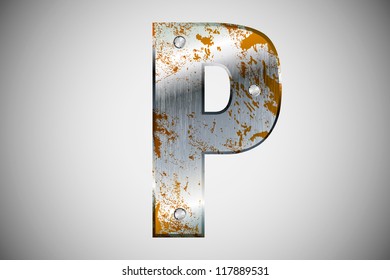 Metal letters of the alphabet  P