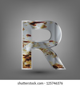 Metal letters of the alphabet R