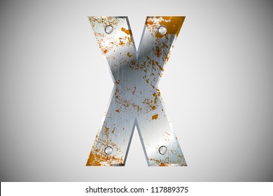 Metal letters of the alphabet  X