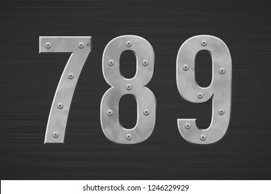 Metal letters with rivet. Vector illustration.