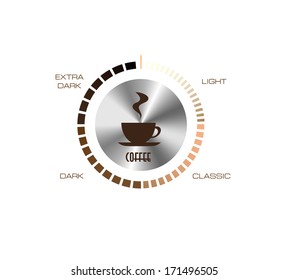 metal level control of coffee with brown dial