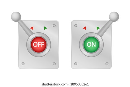 Metal Lever In A Realistic Style. Switch On And Off. Emergency Brake.