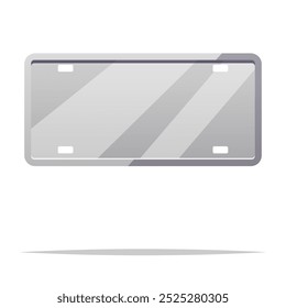 Ilustração isolada de vetor de placa de licença de metal