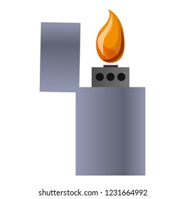 Metal lighter icon. Cartoon of metal lighter vector icon for web design isolated on white background