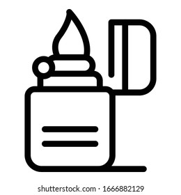 Metal lighter icon. Outline metal lighter vector icon for web design isolated on white background