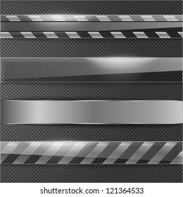 Metal Line Ribbon On Grid Surface