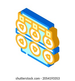 metal list production industry machine isometric icon vector. metal list production industry machine sign. isolated symbol illustration