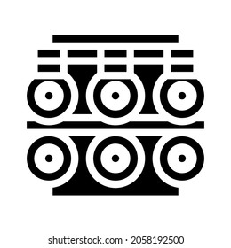 metal list production industry machine glyph icon vector. metal list production industry machine sign. isolated contour symbol black illustration