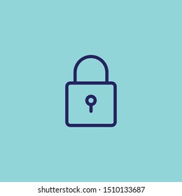 Metal lock outline vector icon