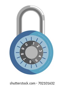 Metal lock with round corpus and numeric code