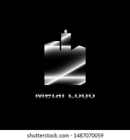 metal logo design, icon vector illustration. city logo.