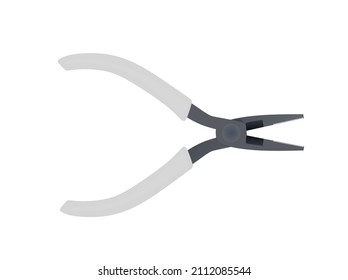 Metal long nose pliers. vector