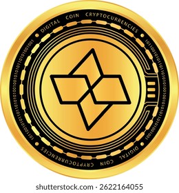 metal look cartesi-ctsi cryptocurrency images on abstract background. 3d illustrations.