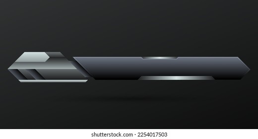 Metal lower third title banner for video screen broadcast