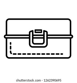 Metal lunchbox icon. Outline metal lunchbox vector icon for web design isolated on white background