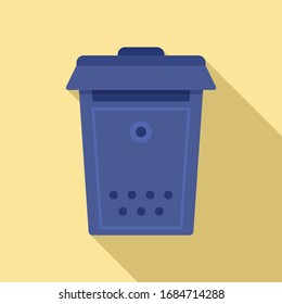 Metal mailbox icon. Flat illustration of metal mailbox vector icon for web design