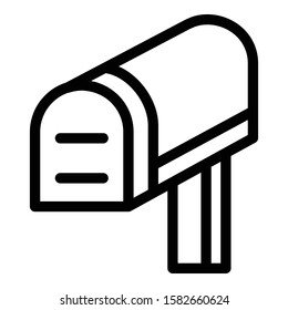 Metal mailbox icon. Outline metal mailbox vector icon for web design isolated on white background