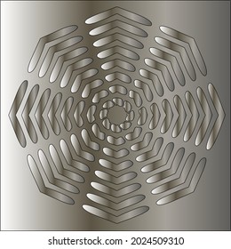 Metal mandala. Steel industrial polished pattern
