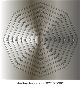 Metal mandala. Steel industrial polished pattern
