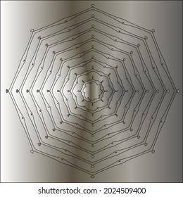 Metal mandala. Steel industrial polished pattern
