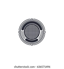 Metal manhole. Vector a manhole