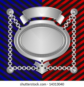 Metal mark on a striped background
