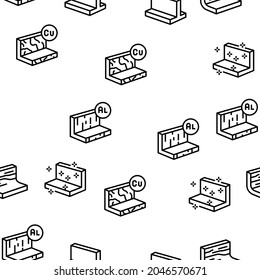 Metal Material Construction Beam Vector Seamless Pattern Thin Line Illustration