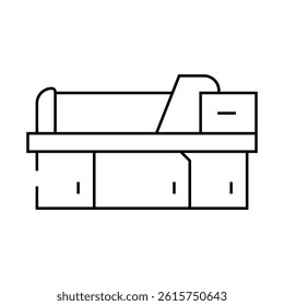 metal material part production factory machine line icon vector. metal material part production factory machine sign. isolated contour symbol black illustration
