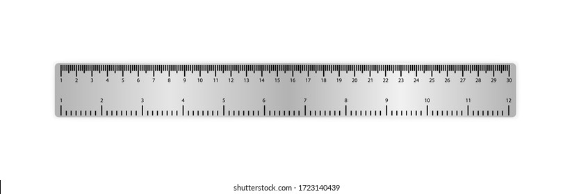 Metal Measure Tape ruler school metric measurement on white background. Vector illustration.