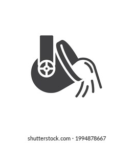 Icono del vector de fusión de metal. signo plano relleno para concepto móvil y diseño web. Icono de glifo de proceso metalúrgico. Símbolo, ilustración del logotipo. Gráficos vectoriales