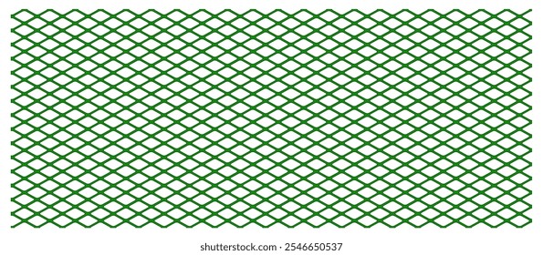 Metal mesh Vector illustration, prison barrier fence, secured property, Chain link fence wire mesh flat design. Mesh texture for fishing nets. Seamless pattern for sports, garden Net texture grid line