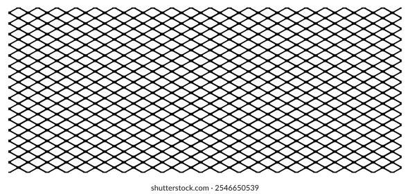 Metal mesh Vector illustration, prison barrier fence, secured property, Chain link fence wire mesh flat design. Mesh texture for fishing nets. Seamless pattern for sports, garden Net texture grid line