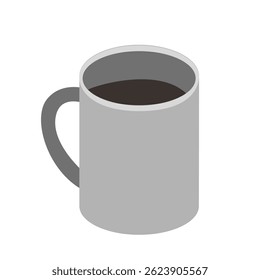 Taza del metal con la Ilustración vectorial aislada del café