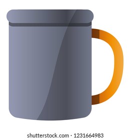 Metal mug icon. Cartoon of metal mug vector icon for web design isolated on white background