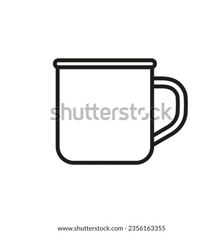 Metal mug icon. Vector. Line style.