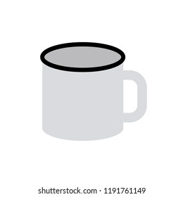 Metal mug isolated on white background. Vector illustration