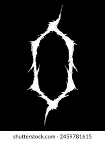 Metal music band font. White letter on black background.