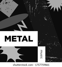 Metal Music Playlist. Vector, Cover Playlist, Thumbnail Design.