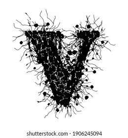Metal music style font.Grunge letter isolated on white background.