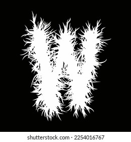 Metal music style font.White letter on black background.
